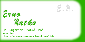 erno matko business card